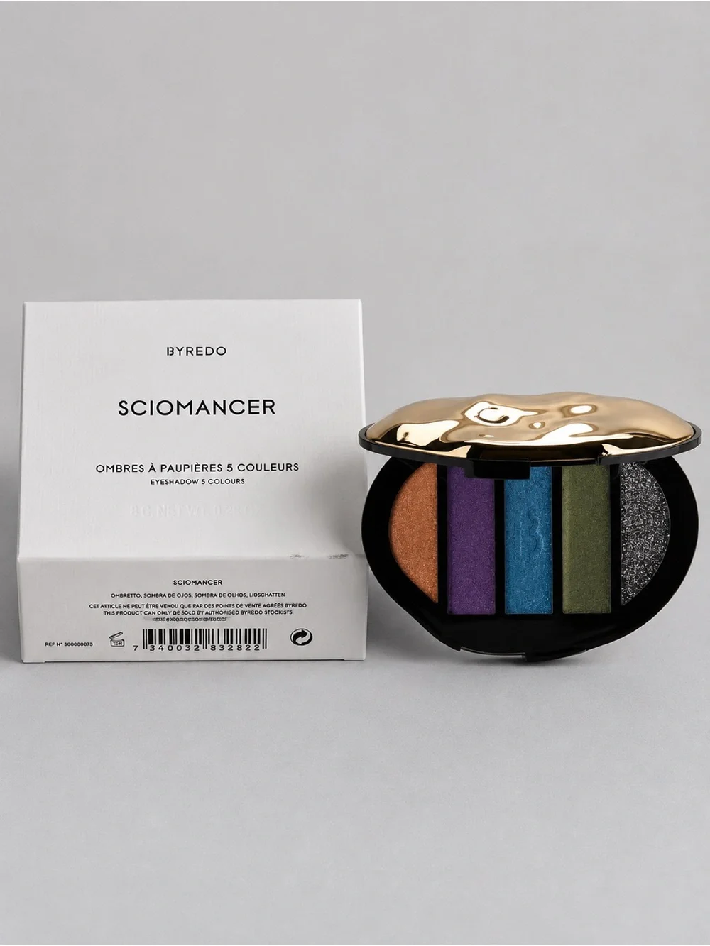 Byredo Sciomancer Eyeshadow Palette — Copper, Purple, Teal, Olive, Gunmetal